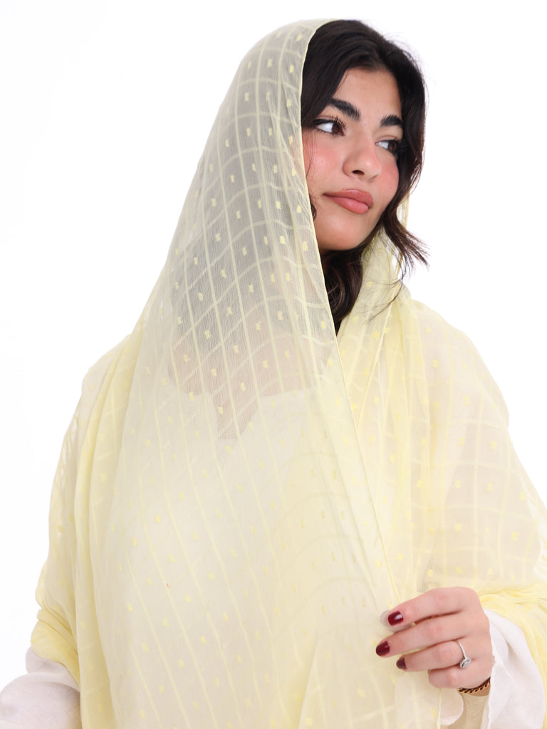 GR01_04 شيله مطرزة صفراء عريضة