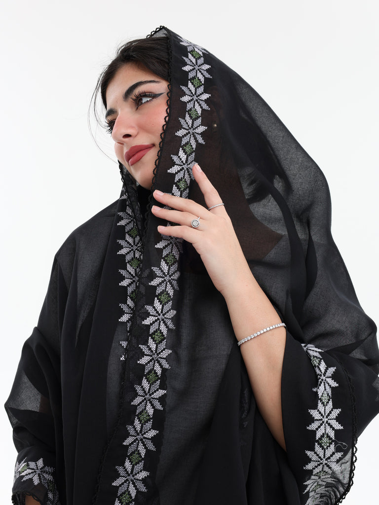 RB1-02 Jouri Rose Embroidered Home Hijab