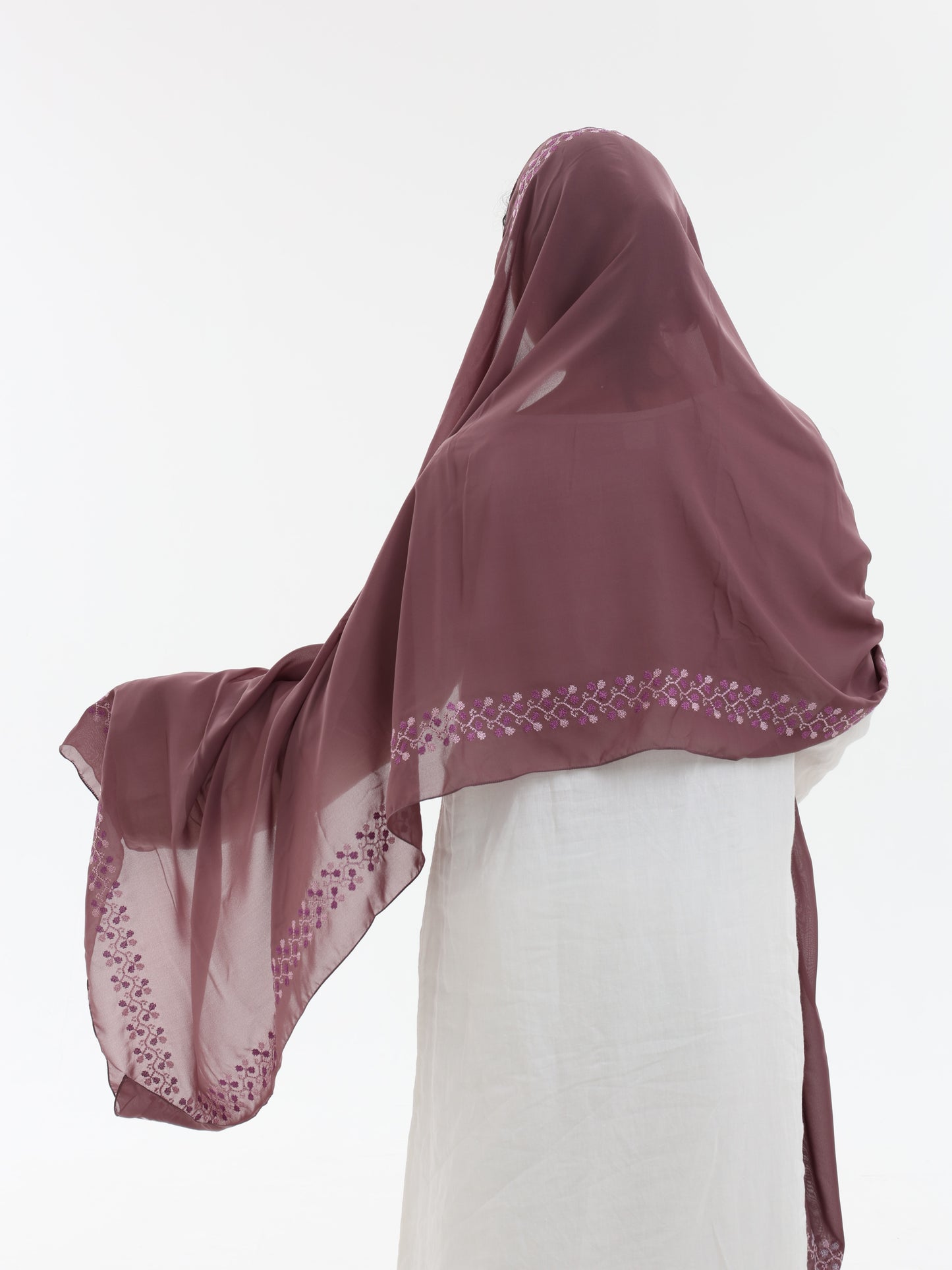 UQ1-08 Jouri Rose Embroidered Home Hijab